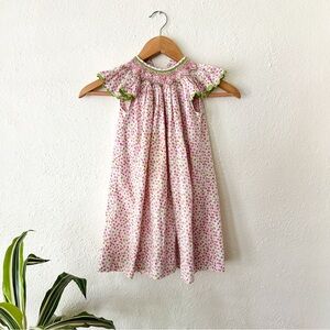 Remember Nguyen… Baby Girls Pink & White Floral Smocked Dress